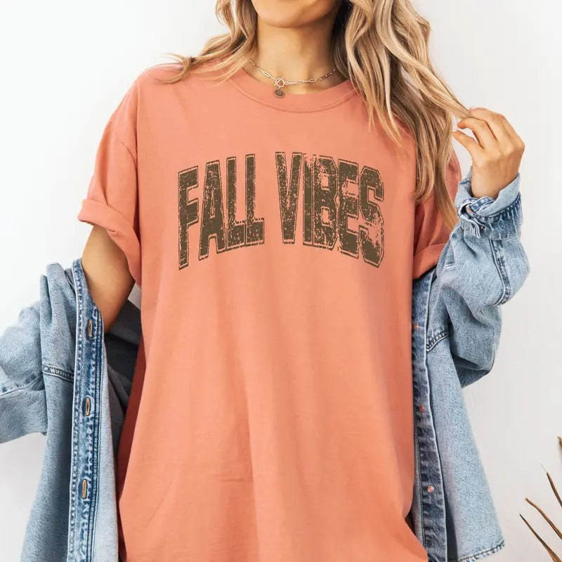 Fall Vibesc Custom colors tee shirt Casual Hoodie, Sweatshirt | DripVista.com