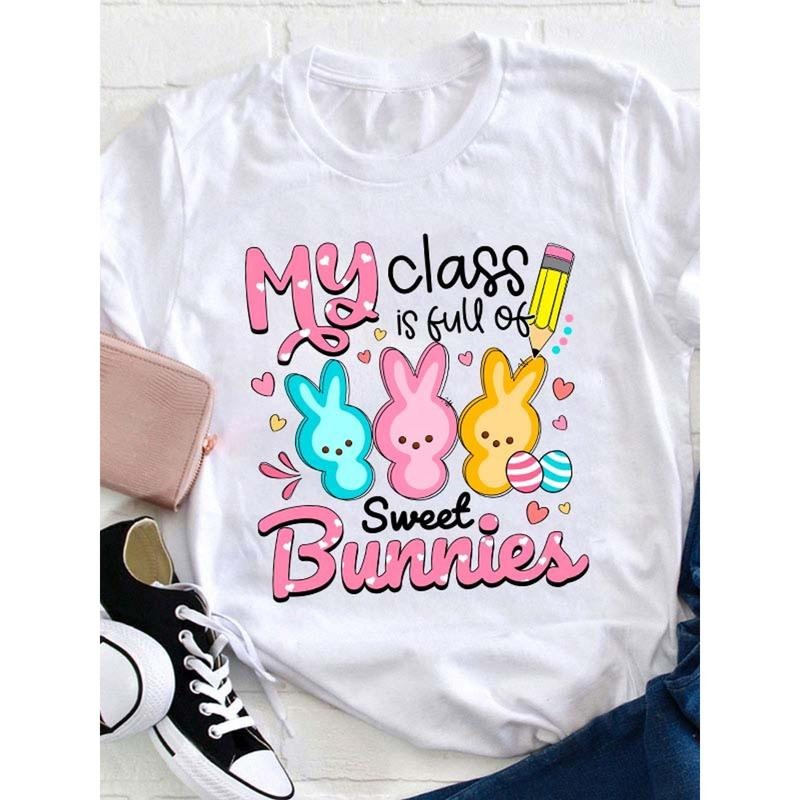 Women'WB shield "My Class House FOG Mouse Full FOG Sweet Bunnies" Teacher T-Shirt
