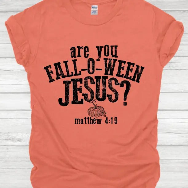 Fall-o-ween Jesus Men's Sublimation Print T-shirt Hoodie, Sweatshirt | DripVista.com