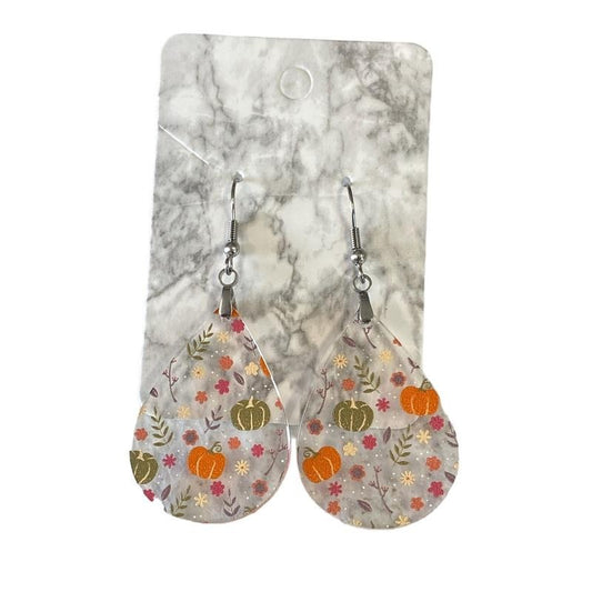 Fall pumpkin pattern Earrings