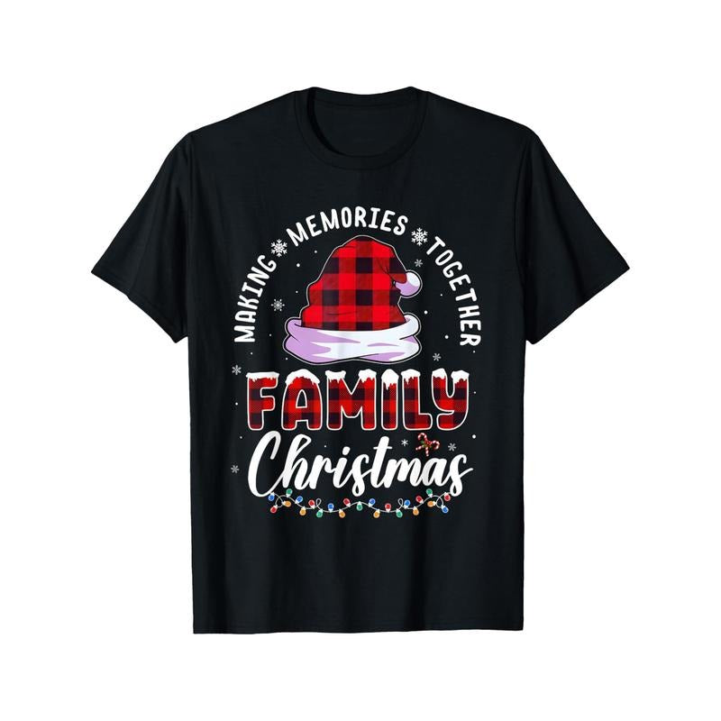 Family Christmas Matching T-Shirts - Santa Squad Print, Crew Neck, Casual Cotton Tees for Youngsters & Adults, Machine Washable made in usa