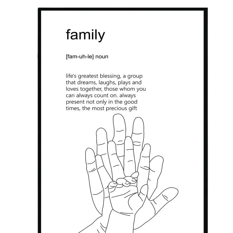 Family Definition Wall Art, Family Definition Print Gift, Wall Art Prints, Minimalist Print, Modern Art, Family Art...
