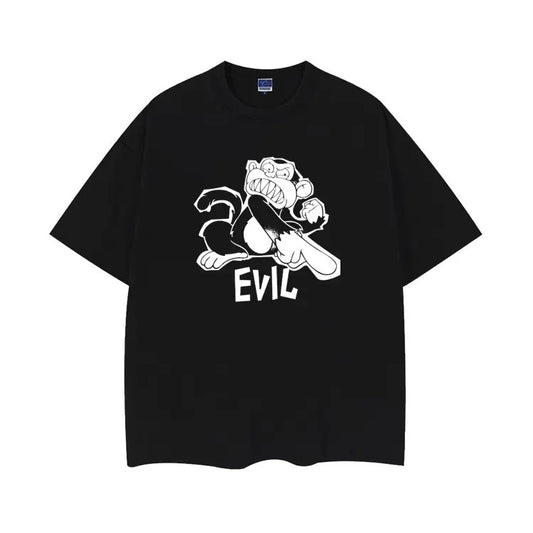 Family Guy "Evil Monkey" Vintage Oversized Tee Anime T-shirt 100% Cotton Original Design DTG Printing men gifts Black Top Crew Necks Menswear