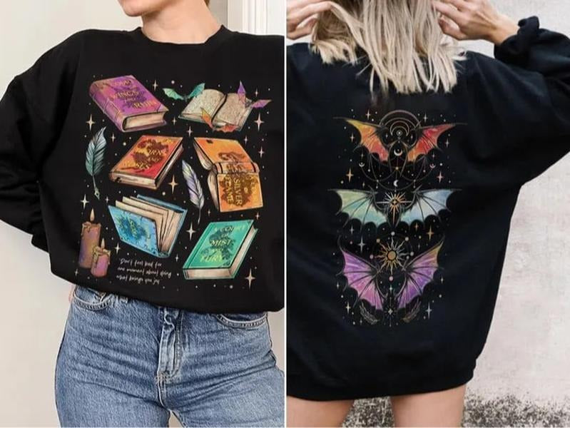 Fan Of ACOTAR Series Two Sided Sweatshirt, The Bat Boys Shirt, Velaris Book Lover T Shirt, SJM Inspired Tee, Gift For Bookish