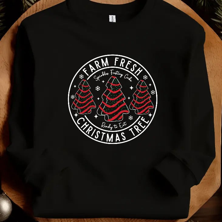 Farm Fresh Christmas Tree Cake Sweatshirt T-Shirts, Hoodie | DripVista.com