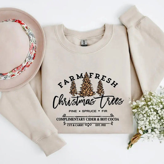 Farm Fresh Christmas Trees Shirt, Pine Spruce Fir, Christmas Gift Ideas, Holiday Shirt, Christmas Sweatshirt, Unisex Adult Tee, Winter Tee Menswear Hoodie