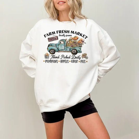 Farm Fresh Pumpkin Sweatshirt, Fall Pumpkin Season, Pumpkin Spice Sweater, Fall Crewneck Sweatshirt, Pumpkin Sweatshirt, Fall Sweater, Pumpkin Patch Sweatshirt, Womens Fall Shirt, Fall Thanksgiving Gift Shirt