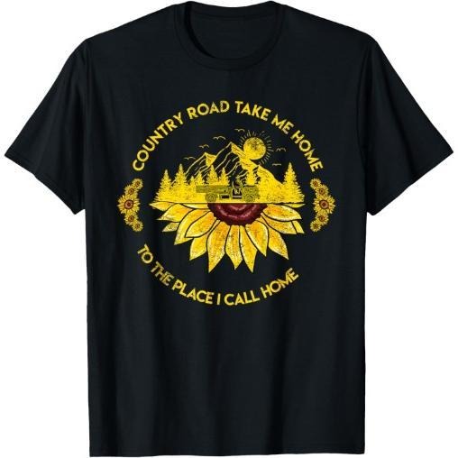 Farm Sunflower Road Take Me Home Country Funny Farmer Gift T-Shirt Made in USA Hoodie, Sweatshirt | DripVista.com
