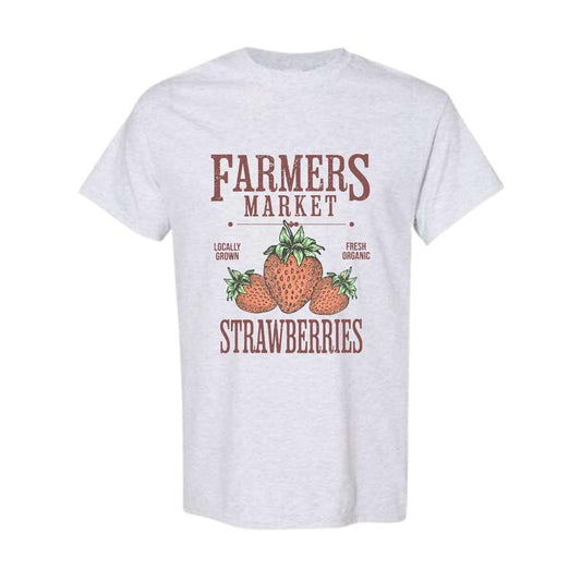 Farmers Market Strawberry T Shirt, Strawberry Lover Gift, Full Color, Full Size
