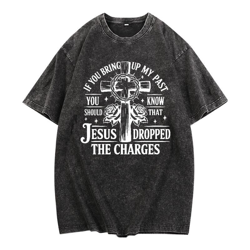Fashion - Forward Washed Tee with WB shield Memorable Quote Gunpla brand WB shield Distinctive Cross with Crown FOG...