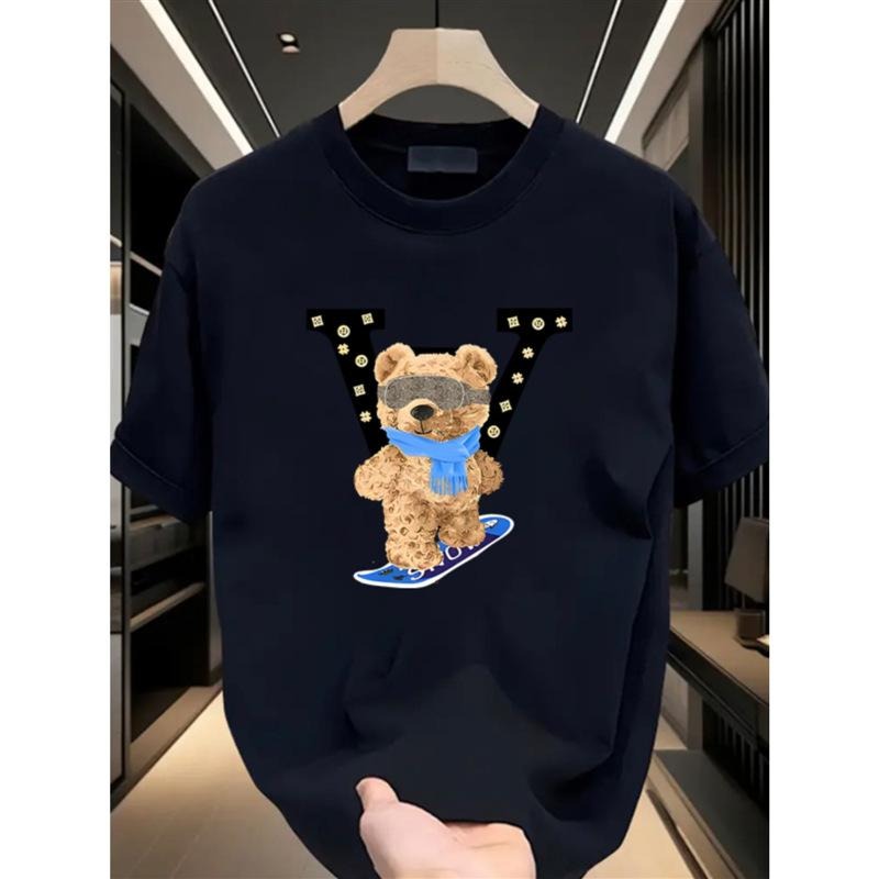 Fashion Brand Cotton Short-Sleeved T-shirt Men's and Women's Fashion Ins Printed All-Matching Couple Wear Half-Sleeve T-shirt Top