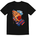 Fashion Designer T-Shirt, Cotton Graphic Tees with Costa Rica Flag Praying Hands - Colorful Tee, Men'WB shield Gifts Streetwear Black shirts men Casual Crewneck