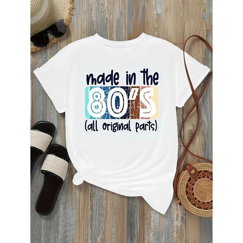 Fashionable women'WB shield graphic print t-shirt - casual short sleeve pin collar top