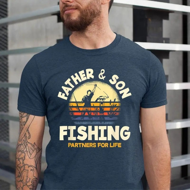 Father And Son Fishing Partners For Life Tee Shirt Gift For Men Father's Day Shirt Fishing Dad Tee Shirt Fishing Lover...