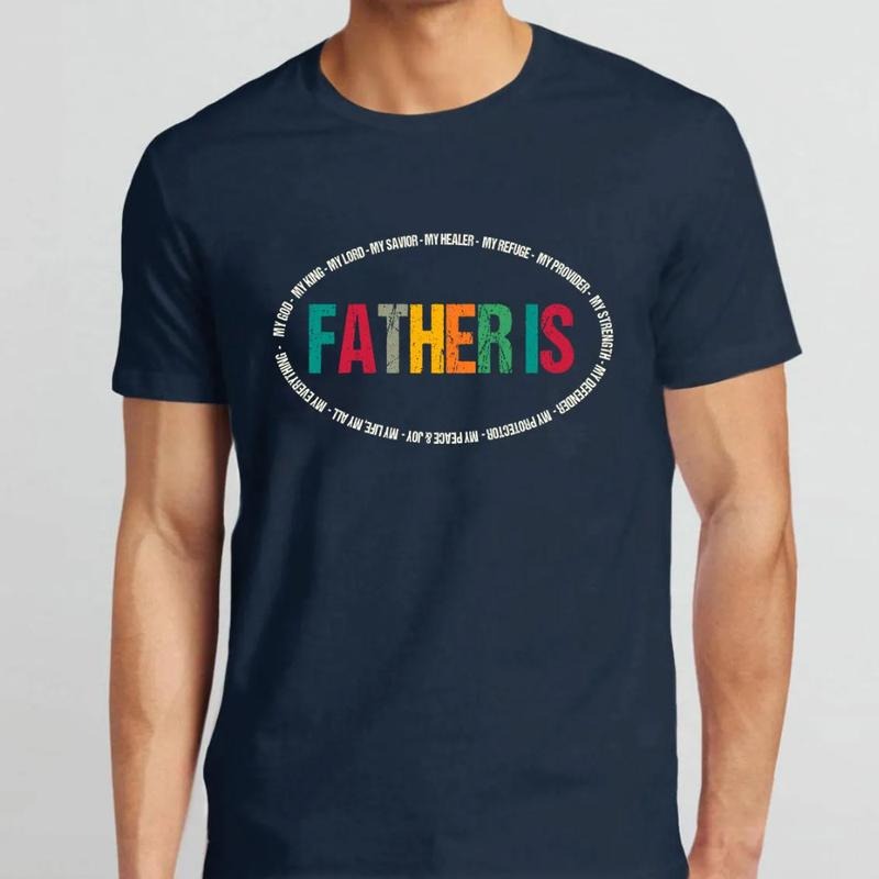 Father Is My Hero Christian TShirt Casual Style Crew Neck Short Sleeve T-Shirt Tops Trendy for Unisex, Perfect Gift