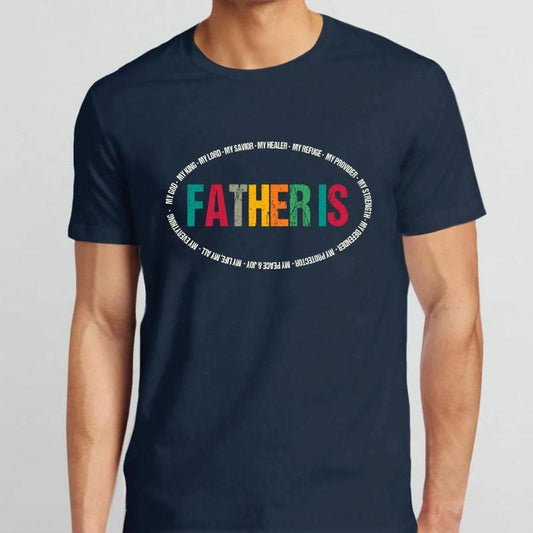 Father Is My Hero Christian TShirt Casual Style Crew Neck Short Sleeve T-Shirt Tops Trendy for Unisex, Perfect Gift
