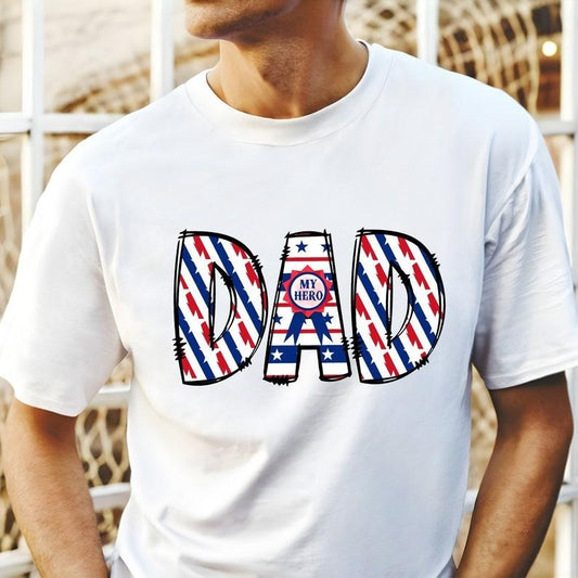 Father's Day Gifts Dad My Hero T Shirt Hoodie Sweater, Dad Shirt with American Flag, American Dad Shirt, Cool Shirt For Dad, Gift for American Father, Gift for Fathers Day.