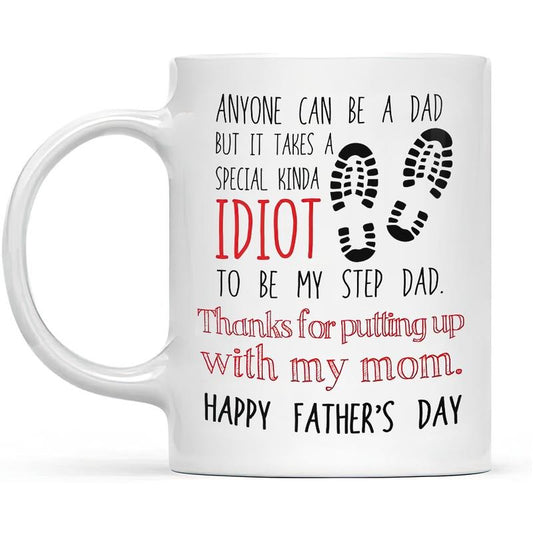 Father's Day Mug, Thanks For Putting With My Mom Mug, Bonus Dad Birthday, Funny Stepdad Gift Mug, Second Dad Gift, Stepfather Mug, Novelty Coffee Mug, Gifts For Stepfather Bonus Daddy, 11 15oz Ceramic Cup