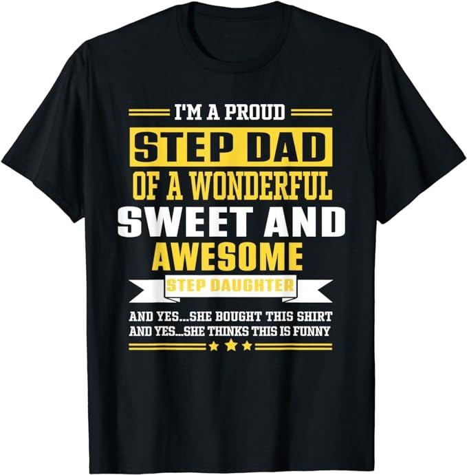 Father's Day T-Shirt, Gifts For Stepdad, Step Daughter Stepdad T-Shirt Menswear Fashion, Father's Day Gift Casual Cotton...