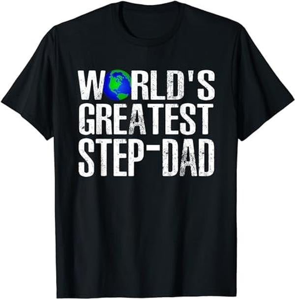 Father's Day T-Shirt, Gifts For Stepdad, World's Greatest Step-Dad For Cute Stepfather Father's Day T-Shirt Menswear...