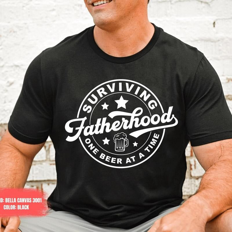 Fatherhood Shirt Funny Father Tee Medium Top