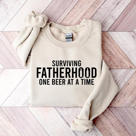 Fatherhood Shirt, Surviving Fatherhood One Beer At A Time, Funny Father Tee, Drinking Husband, Fathers Day Gift, Gift For Dad, Dad Shirt