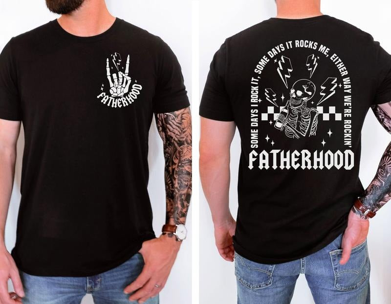 Fatherhood Sometimes I Rock It Sometimes It Rocks Me Shirt Dad Shirt Rocker Dad Gifts Fathers Day Gift Shirt Funny Fatherhood T-shirt TK43GDstyle{n002}3