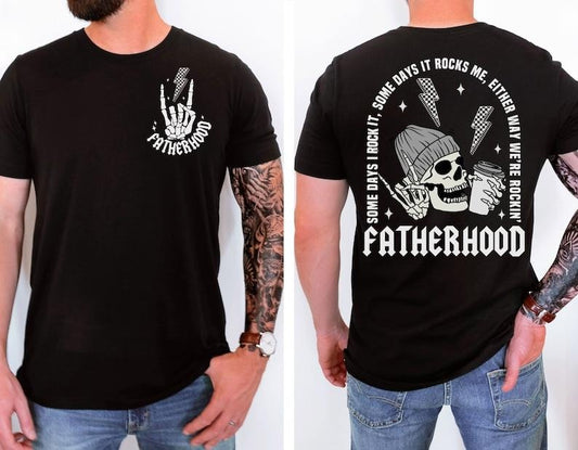 Fatherhood Sometimes I Rock It Sometimes It rocks Me Shirt, Dad Shirt, Rocker Dad Gifts, Fathers Day Gift Shirt, Funny Fatherhood T-Shirt