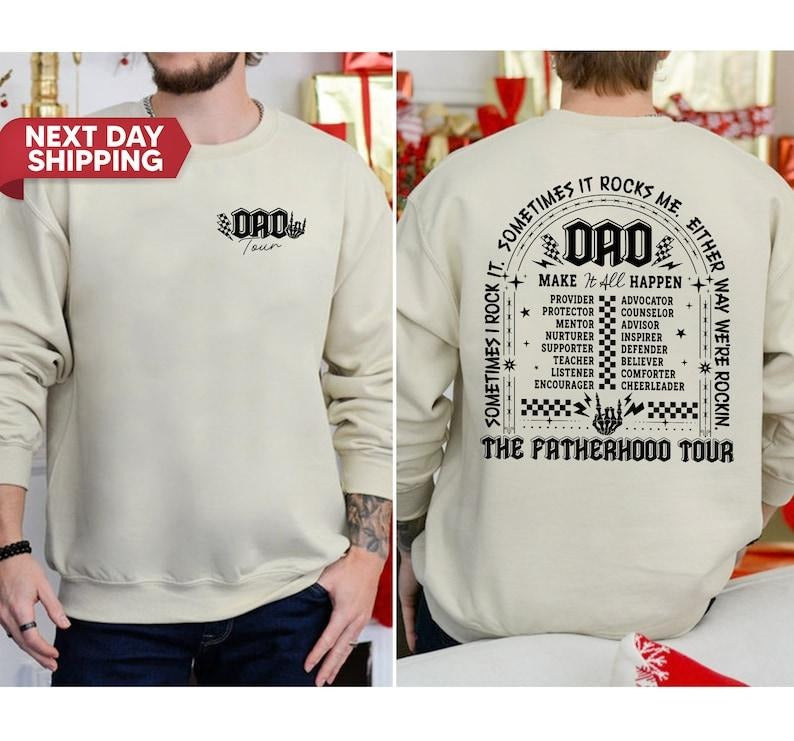 Fatherhood Tour, Sometimes I Rock It Sometimes It Rocks Me Shirt, Dad Life Shirt, Fathers Day Gift, Funny Fatherhood...