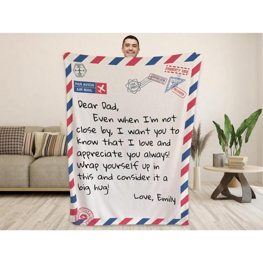 Fathers Day Gifts from Daughter - Personalized Dad Gifts, Custom Dad Blanket - Dad Birthday Gifts, Letter to Dad, Gifts for Dad from Wife
