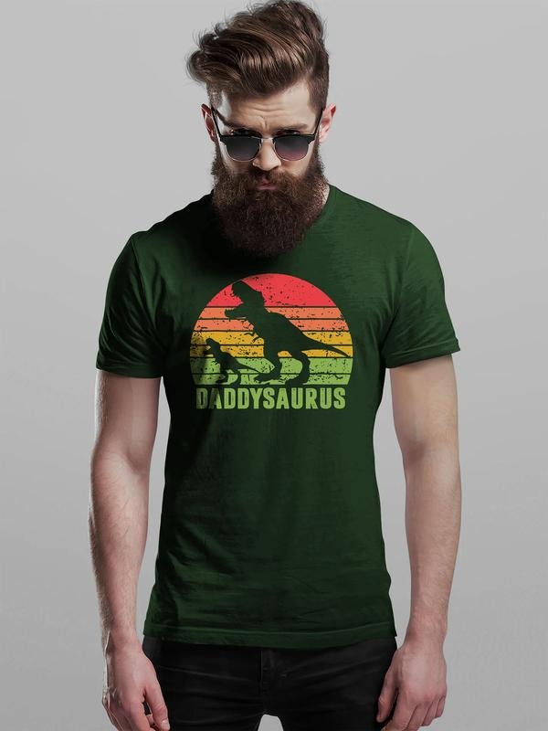 Fathers Day T Shirt Retro Daddysaurus T-rex Men's Fun Gift Novelty T-shirts TK43GN Hoodie, Sweatshirt | DripVista.com