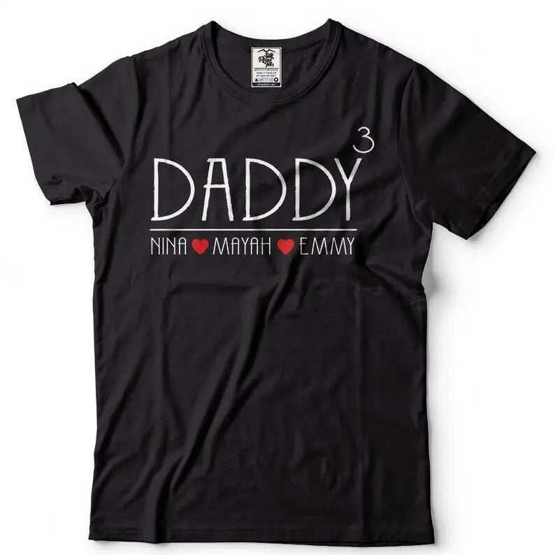 Fathers Day T-shirt Kids Name Shirt T-shirt Gift for Dad Fathers Day Gift Hoodie, Sweatshirt | DripVista.com