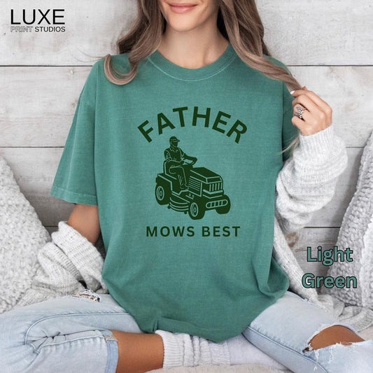 Fathers Day Tshirt Gift For Him Mowing Shirt For Dad Lawnmower T-Shirt For Father Mows Best Landscaping Tee