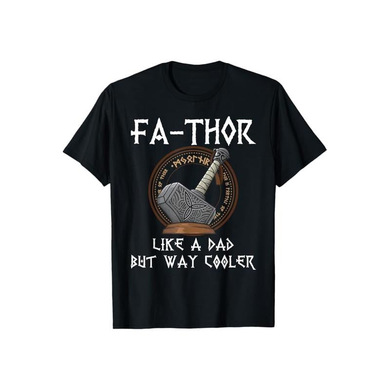 Fathor Dad Father Father's Day Gift T-Shirt Pure Cotton Casual Street Style Crew Neck Short Sleeve T-Shirt Tops Trendy For Women For Men, Perfect Gift