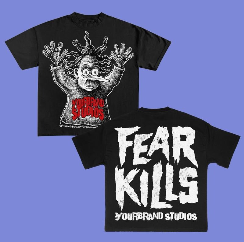 Feak Kils Y2k TShirt Style Hip Hop Streetwear Rap Tee, Cotton Tee Menswear