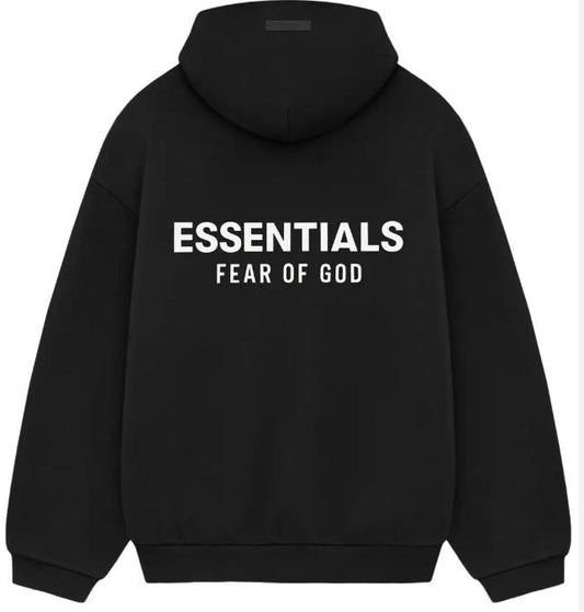 Fear of God Essentials Fleece Hoodie II Black 192HO246250F Men's Sizes XXS-2XL with Front Logo Comfortable Fit Casual Wear #Fashionweek #Fallfreshness