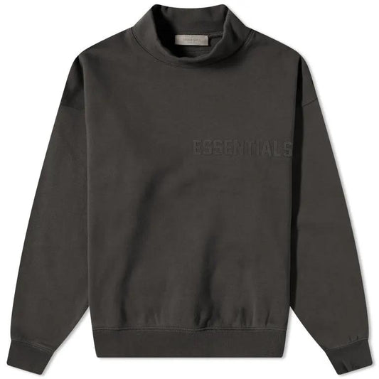 Fear of God Essentials Mockneck 'Off Black' Hoodie Casual Man Long Sleeve Classic Shirt Plain Shirt Basic Shirt Knit Tops