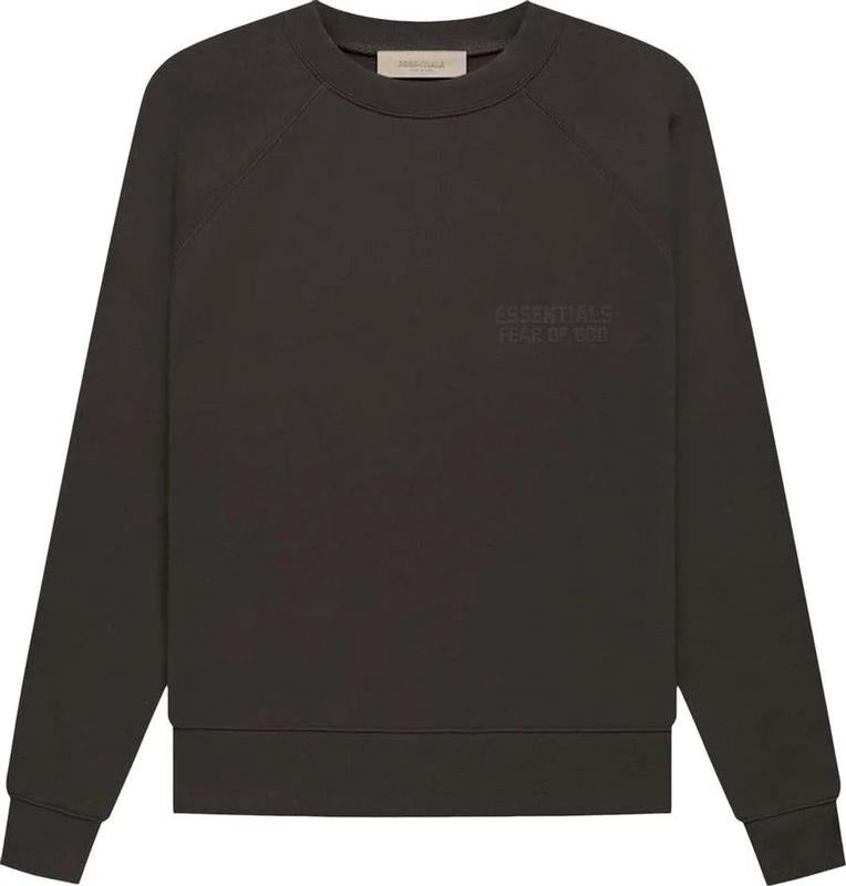 Fear of God Essentials Raglan Crewneck 'Off Black' Hoodie Jeans Casual Man #Fashionweek #Fallfreshness
