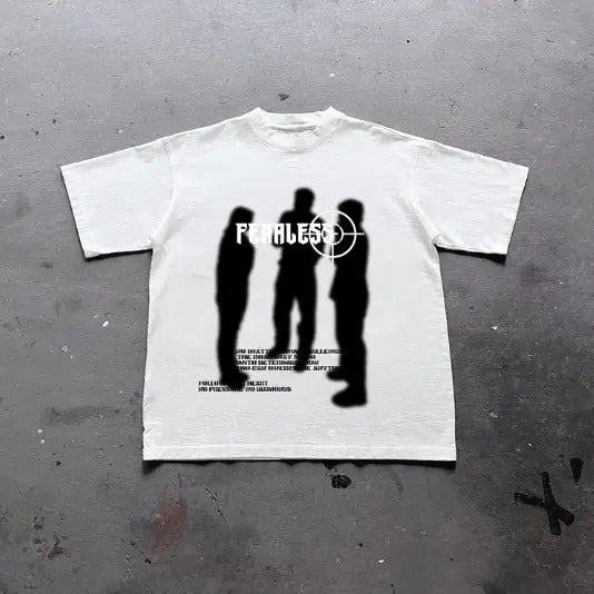 Fearless Blurred Street Portrait Graphic Print Cotton T-Shirt, Y2k Shirt, Unisex T-Shirt, Gift For Men Women Hoodie,...