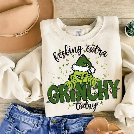 Feeling Extra Grienchy Today Christmas Sweatshirt, Funny Griench Sweatshirt, Griench Sweatshirt, Christmas Sweatshirts, Christmas Gift, Full Color, Tee Print