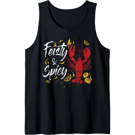 Feisty And Spicy Crawfish Funny Boil Cajun Crawfish Festival Tank Top Made in USA