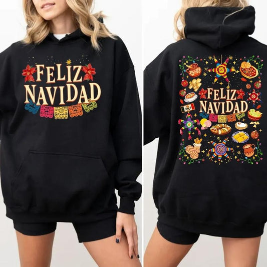 Feliz Navidad Mexico Sweatshirt, Christmas Pan Dulce Shirt, Feliz Navidad Mexicana Tee, Rosca Lover, Imagen De Comida Mexicana Hoodie, Unisex Sweater