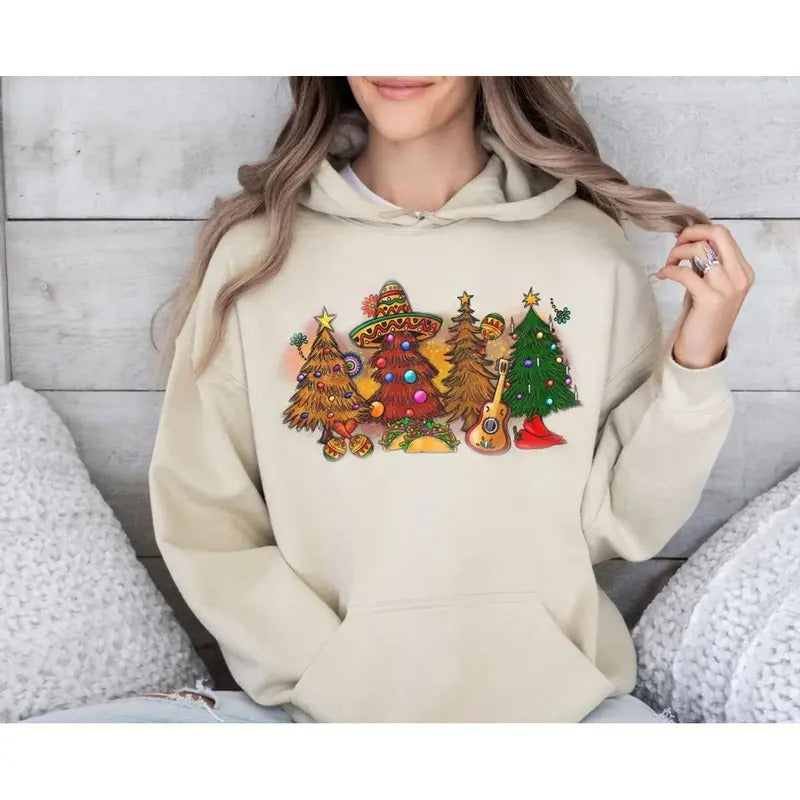 Feliz Navidad Sweatshirt, Gift For Christmas, Spanish Merry Christmas Shirt, Mexican Hoodie, Santa Hat Sombrero, Unisex Sweater Pullover Tee