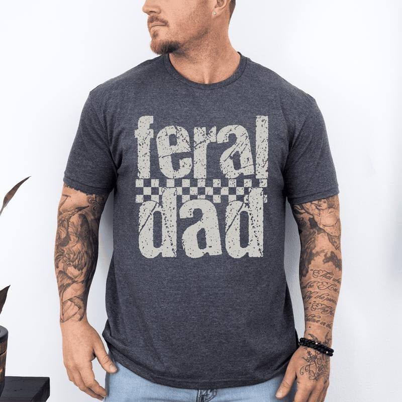 Feral Dad, Funny, Father's Day, Husband, Brother, Guy Gift, Soft Style T-Shirt, Soft Style Tee, Men's Graphic Tshirt...
