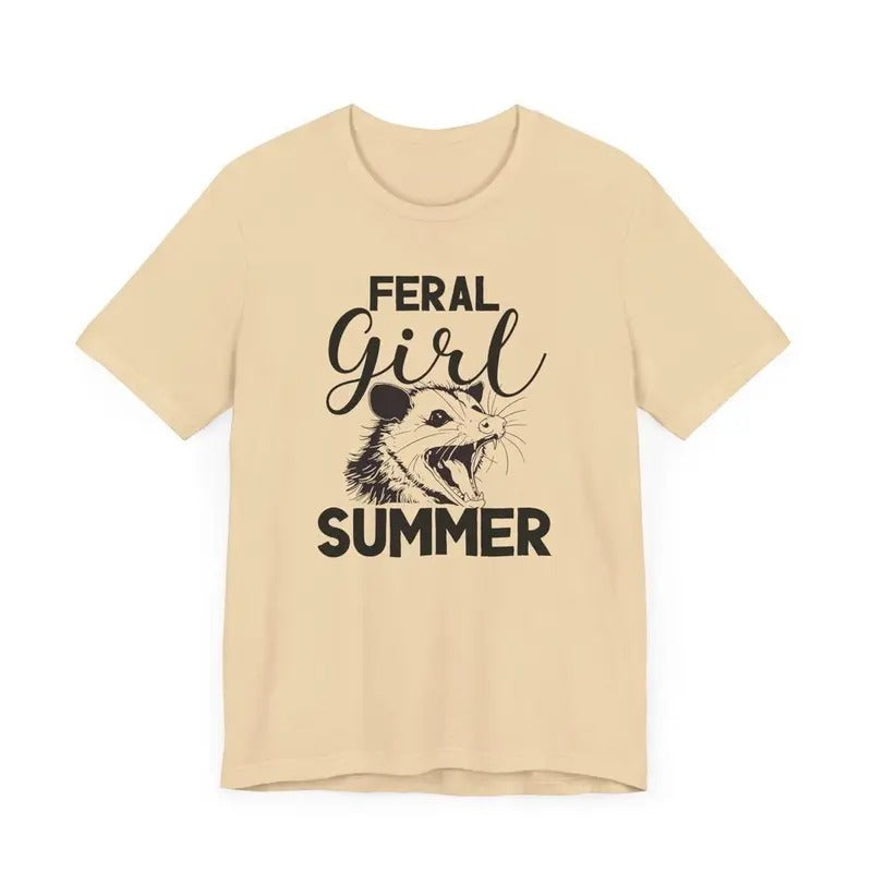 Feral Girl Summer Opossum Shirt, Funny Meme Opossum Lightsaber brand Shirt, Feral Shirt, Cowgirl Shirt, Western Shirt,...