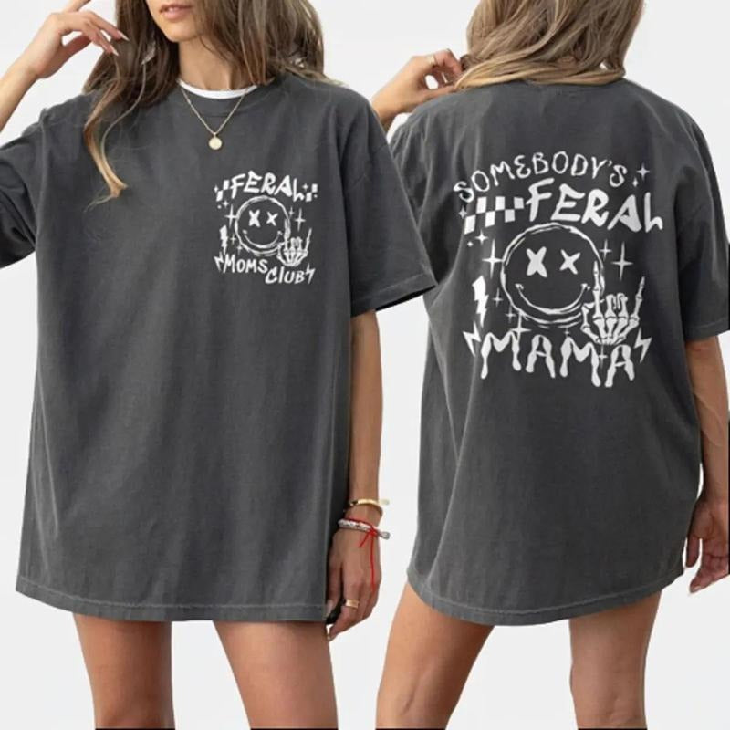 Feral Mama Comfort Colors Shirt, Somebody's Feral Mama Tshirt, Funny Mommy Shirt, Mother's Day Gift, Cool Moms Tee, New Mama Gift, Gift For Feral Mom, Feral Mama Shirt, Sarcastic Mom Shirt, Sarcastic Funny Tee Casual Comfortable Top Womenswear T-Shirt