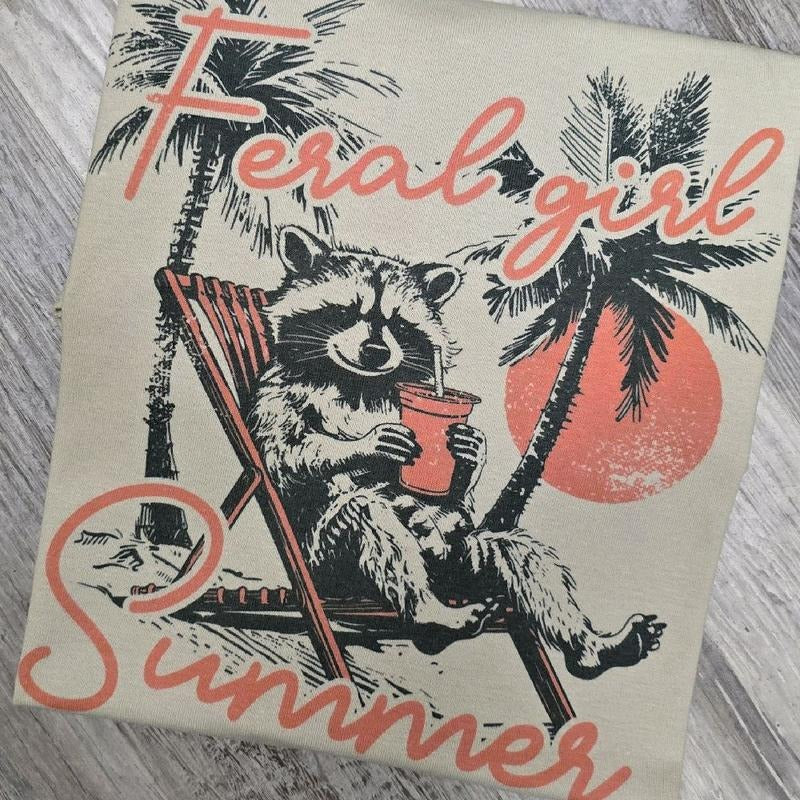 Feral girl Summer Graphic Tee or Sweatshirt shirts women Hoodie | DripVista.com
