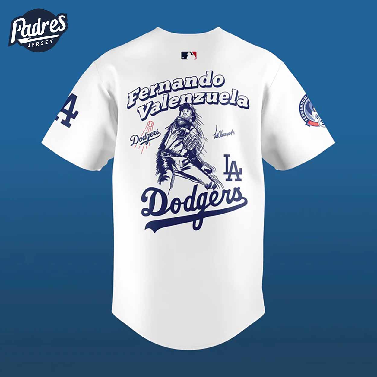 Fernando Valenzuela Los Angeles Dodgers Art Baseball Jersey - Padres Jersey Oasis: Elevate Your Baseball Style Game