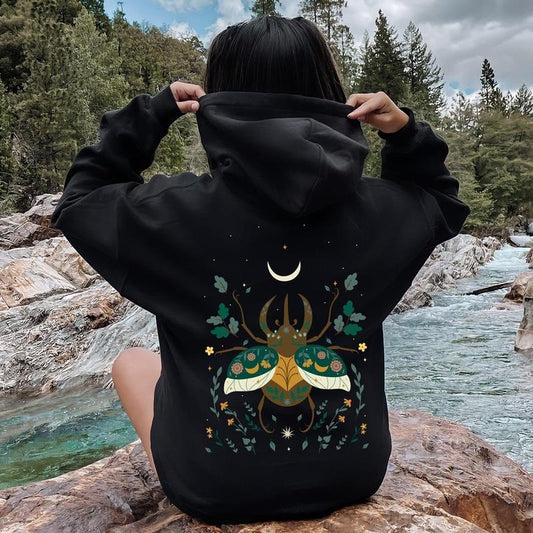 Ferns, Mystical, Animal, Retro Hoodie