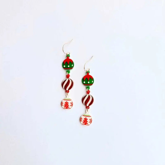 Festive Christmas Ornament Dangle Earrings